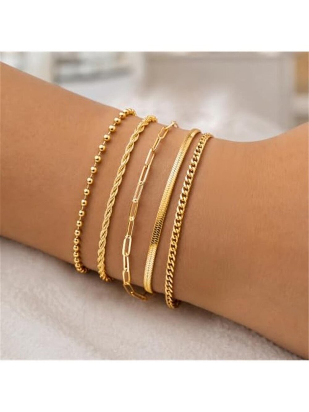 14K Gold Plated Bracelets for Women Waterproof, Non Tarnish Trendy Dainty